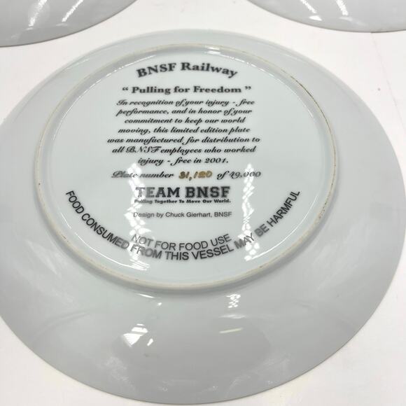 BNSF Railway Collector Train Safety Award Plate Set of 3 (2001, 2002, 2005) - Picture 8 of 10